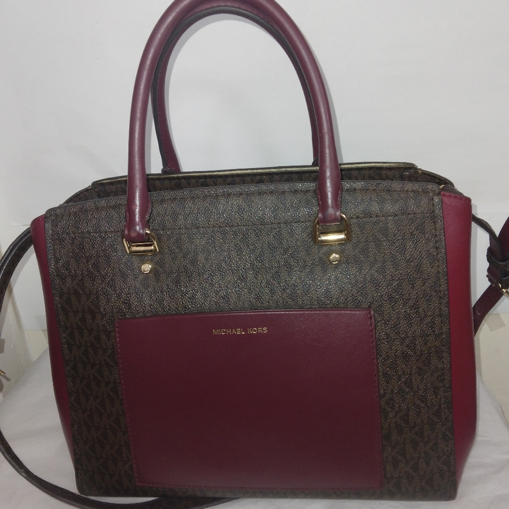 Michael Kors monogram satchel bag - Picture 2 of 16